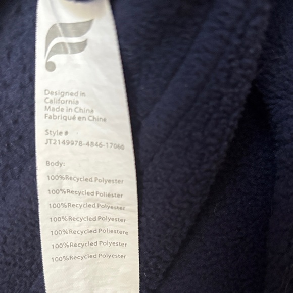 Fabletics Fleece Women's blue navy bomber fleece cardigan jacket. Size XL. - Picture 12 of 13